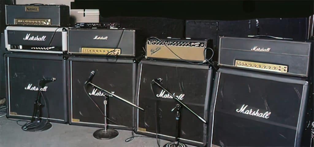 John Frusciante's amp rig sometime during the Californication rehearsals.