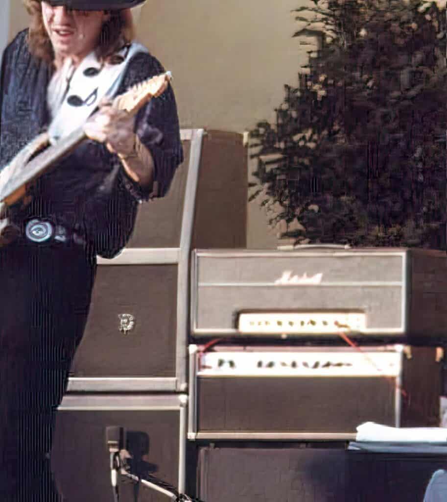 Stevie with a Marshall Major and a Dumble Steel String Singer. 
