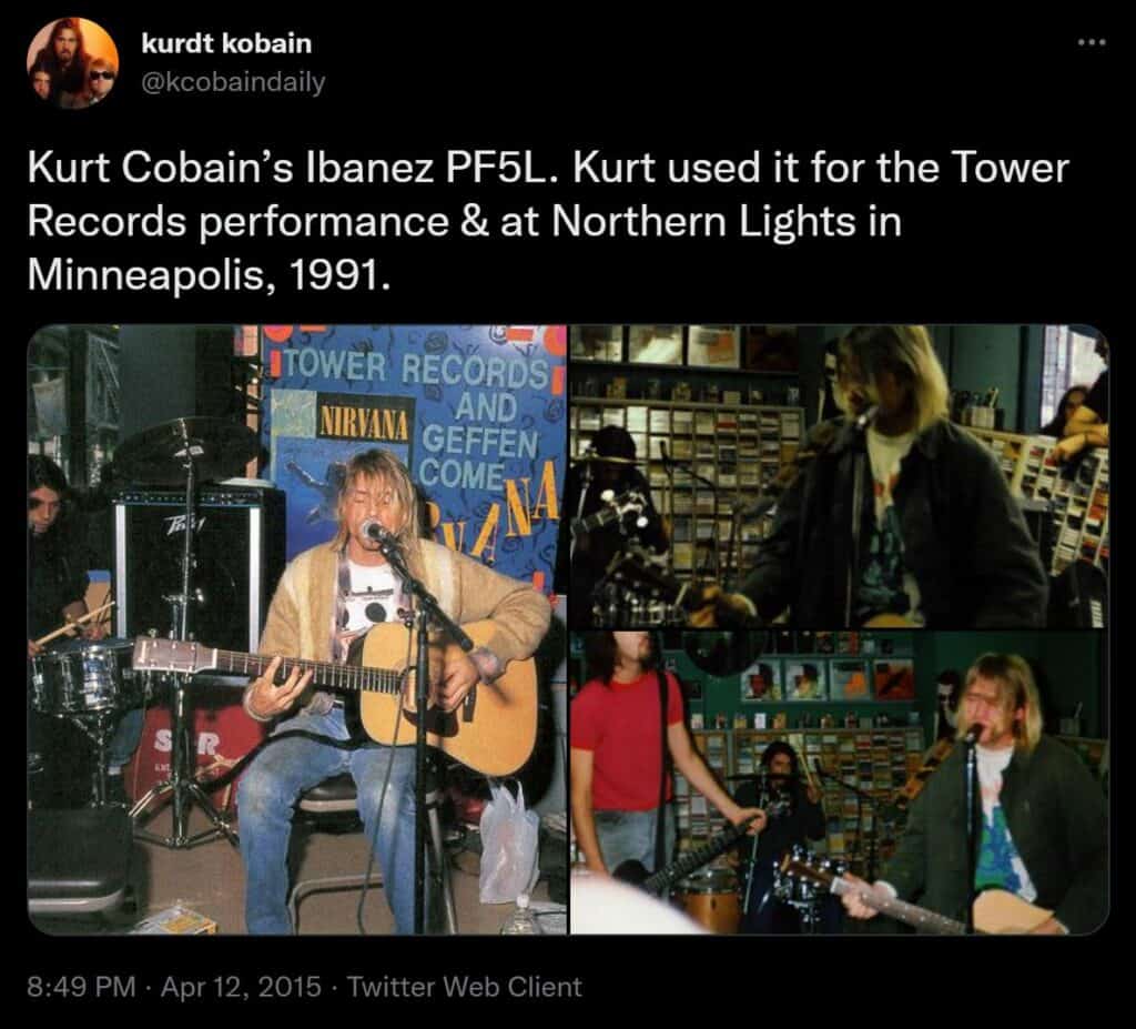 Kurt Cobain's Ibanez V300L Acoustic Guitar – Ground Guitar