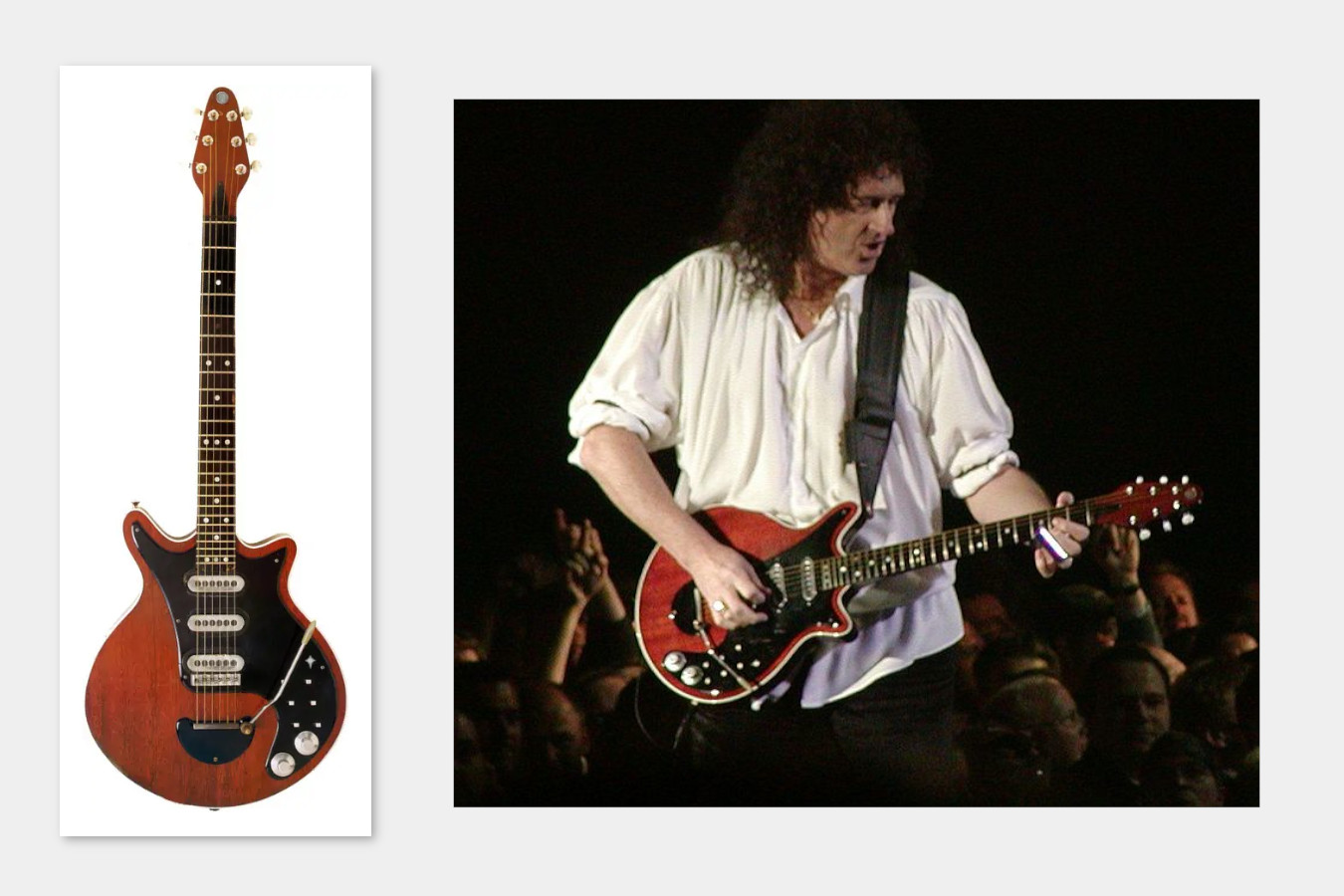 The "Red Special" - a guitar that Brian May built with his father in 1966, and used on every single Queen album.