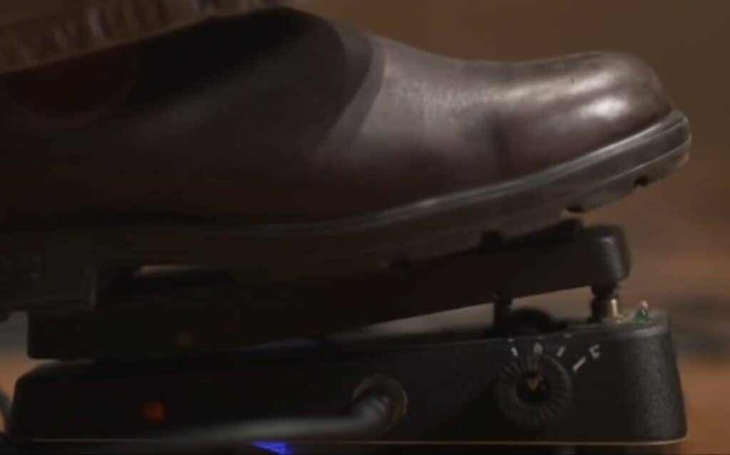 Mark using what seems to be a 90s Cry Baby 535 (non-Q) wah. 