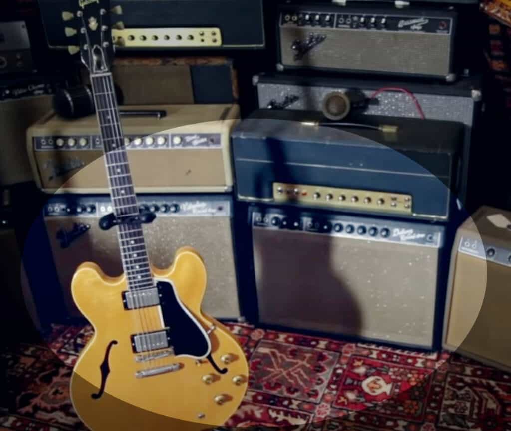 Fender Vibrolux and Fender Deluxe Reverb - two amps Derek relies most on in the studio.