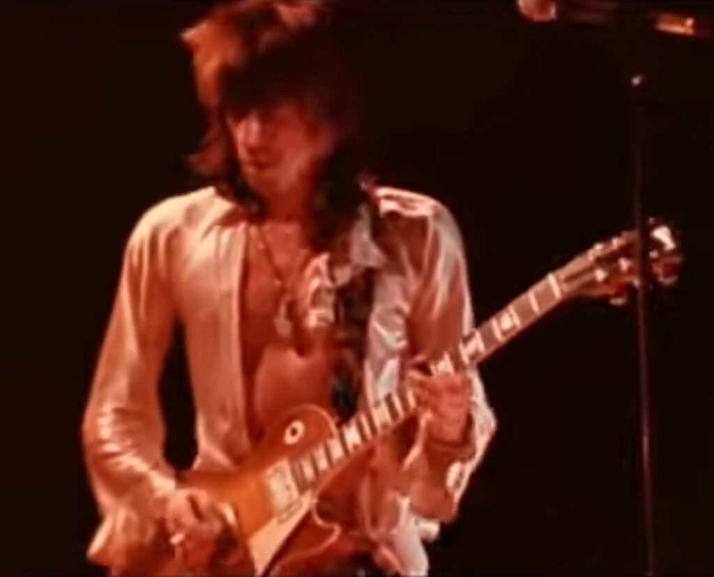 Keith with the guitar during The Rolling Stones 1972 tour.